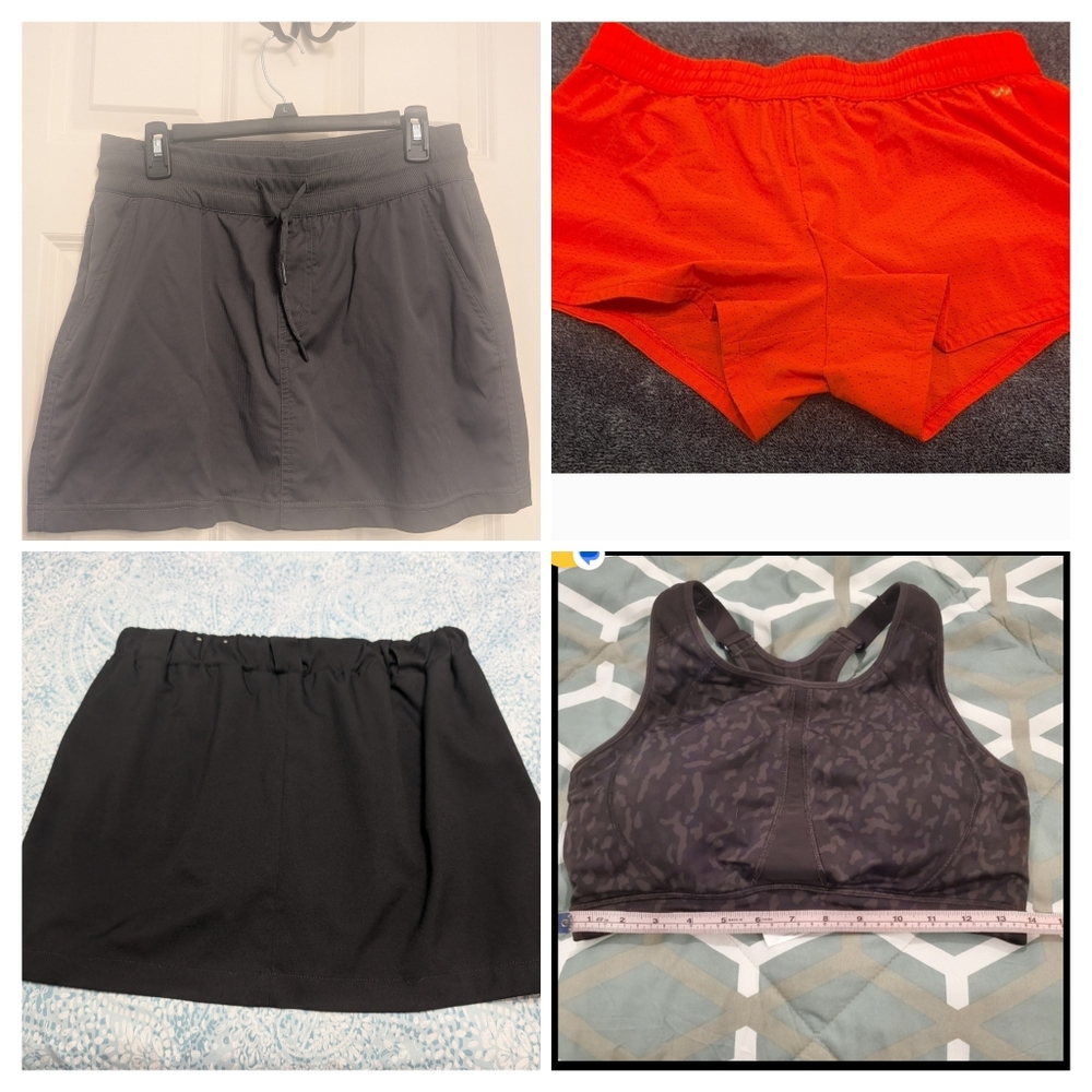 Workout Bundle, 2 Skorts, 1 Sports Bras, 1 Shorts